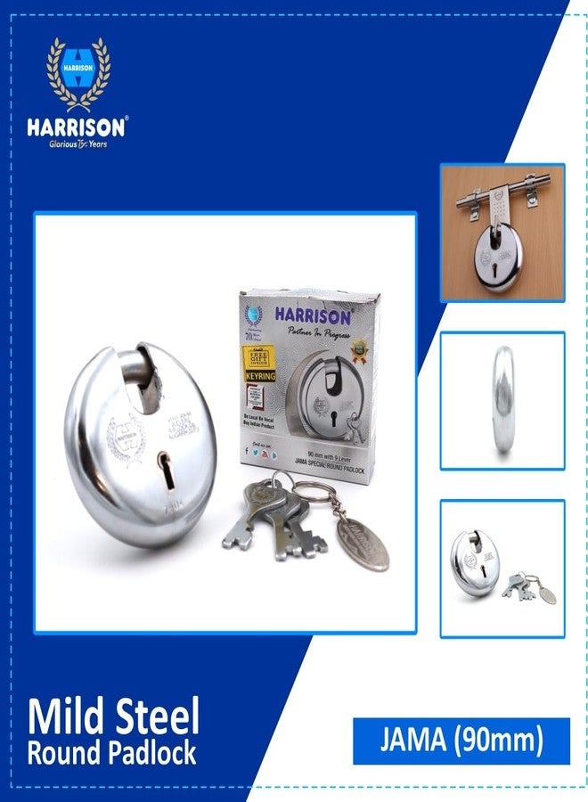 Harrison JAMA LOCK-0022 Key Padlock (Silver, Painted Finish) | Padlock, Padlocks, Locks for Home, Locks for Main Door - Image 4